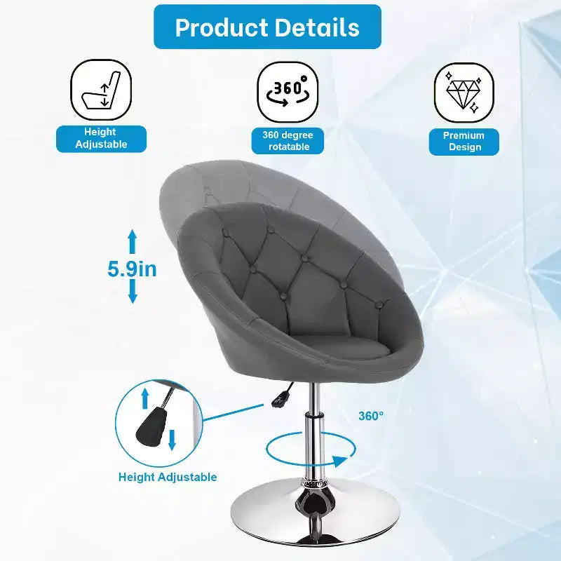 FDW Vanity Chair Living Room Chair Adjustable Height Home Bar Stool Makeup Chair
