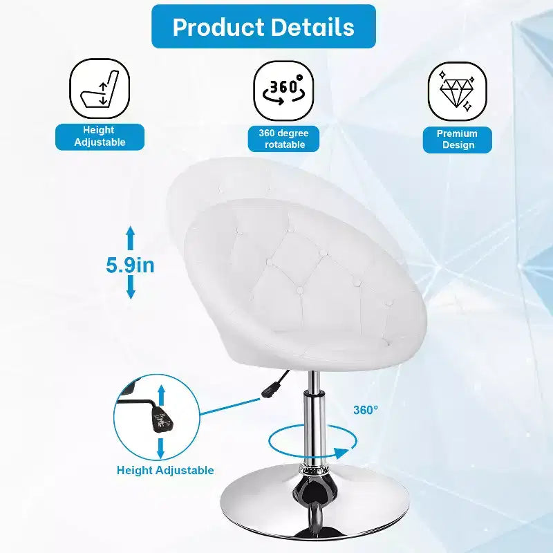 FDW Vanity Chair Living Room Chair Adjustable Height Home Bar Stool Makeup Chair