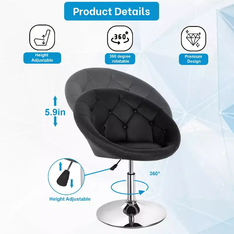 FDW Vanity Chair Living Room Chair Adjustable Height Home Bar Stool Makeup Chair