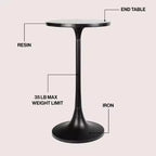 JONATHAN Y Nysha 25 Modern Bohemian Metal/Resin Inlay Top End Table