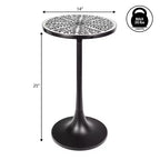 JONATHAN Y Nysha 25 Modern Bohemian Metal/Resin Inlay Top End Table