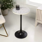JONATHAN Y Nysha 25 Modern Bohemian Metal/Resin Inlay Top End Table