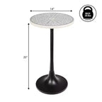JONATHAN Y Nysha 25 Modern Bohemian Metal/Resin Inlay Top End Table