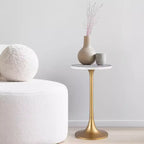 JONATHAN Y Nysha 25 Modern Bohemian Metal/Resin Inlay Top End Table