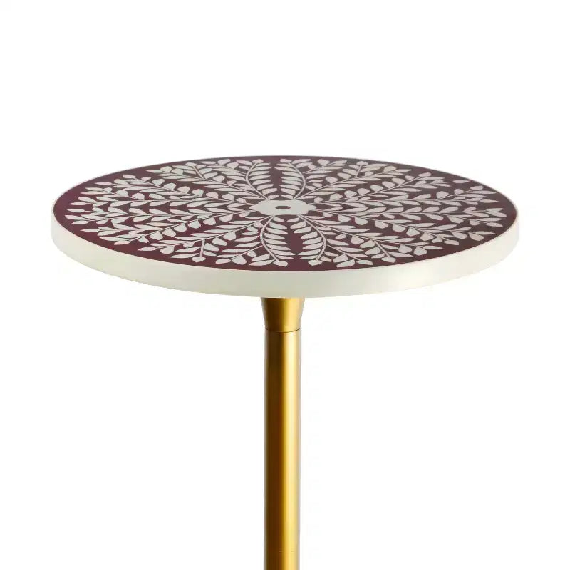 JONATHAN Y Nysha 25 Modern Bohemian Metal/Resin Inlay Top End Table