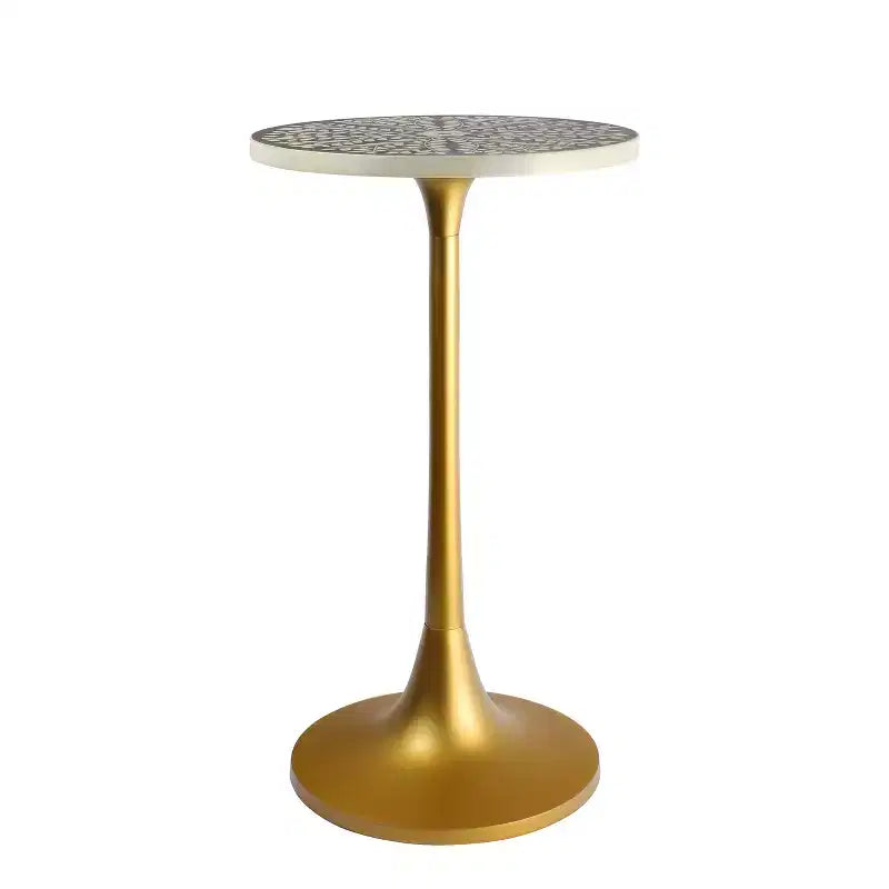 JONATHAN Y Nysha 25 Modern Bohemian Metal/Resin Inlay Top End Table