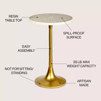 JONATHAN Y Nysha 25 Modern Bohemian Metal/Resin Inlay Top End Table