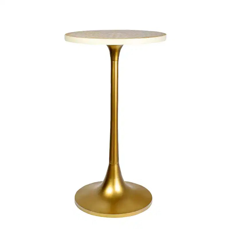 JONATHAN Y Nysha 25 Modern Bohemian Metal/Resin Inlay Top End Table