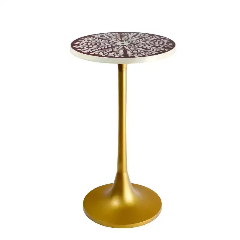 JONATHAN Y Nysha 25 Modern Bohemian Metal/Resin Inlay Top End Table