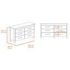 FM Furniture Canaan 2-Piece Bedroom Set with Armoire and 6-Drawer Dresser, White