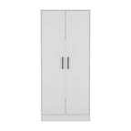 FM Furniture Canaan 2-Piece Bedroom Set with Armoire and 6-Drawer Dresser, White
