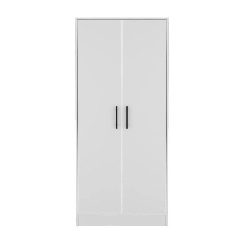 FM Furniture Canaan 2-Piece Bedroom Set with Armoire and 6-Drawer Dresser, White
