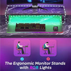 Bestier Scrivania da Gaming 42 Piccola Scrivania per Computer per Ufficio Domestico con Luci LED e Supporto per Monitor