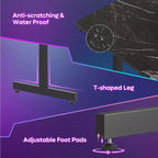 Bestier Scrivania da Gaming 42 Piccola Scrivania per Computer per Ufficio Domestico con Luci LED e Supporto per Monitor