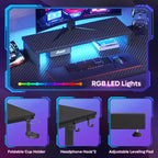 Bestier Scrivania da Gaming 42 Piccola Scrivania per Computer per Ufficio Domestico con Luci LED e Supporto per Monitor