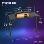 Bestier Scrivania da Gaming 42 Piccola Scrivania per Computer per Ufficio Domestico con Luci LED e Supporto per Monitor
