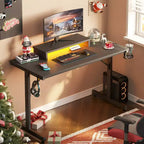 Bestier Scrivania da Gaming 42 Piccola Scrivania per Computer per Ufficio Domestico con Luci LED e Supporto per Monitor