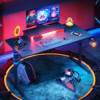 Bestier Scrivania da Gaming 42 Piccola Scrivania per Computer per Ufficio Domestico con Luci LED e Supporto per Monitor