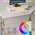 Bestier Scrivania da Gaming 42 Piccola Scrivania per Computer per Ufficio Domestico con Luci LED e Supporto per Monitor