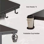 Bestier Scrivania da Gaming 42 Piccola Scrivania per Computer per Ufficio Domestico con Luci LED e Supporto per Monitor