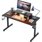 Bestier Scrivania da Gaming 42 Piccola Scrivania per Computer per Ufficio Domestico con Luci LED e Supporto per Monitor