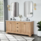 Mobile bagno Hervas con top in marmo naturale senza specchio