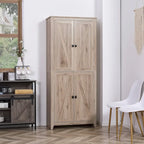 HOMCOM 72 Freestanding 4-Door Kitchen Pantry, Storage Cabinet Organizer with 4-Tiers, and Adjustable Shelves, White