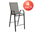 Set di 4 Sgabelli da Bar da Esterno in Materiale Flex Comfort - Sgabello da Giardino