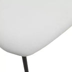 LeisureMod Upholstered Dining Chair in Leather with Beech Back and Iron Legs Set of 4 Lyra Series