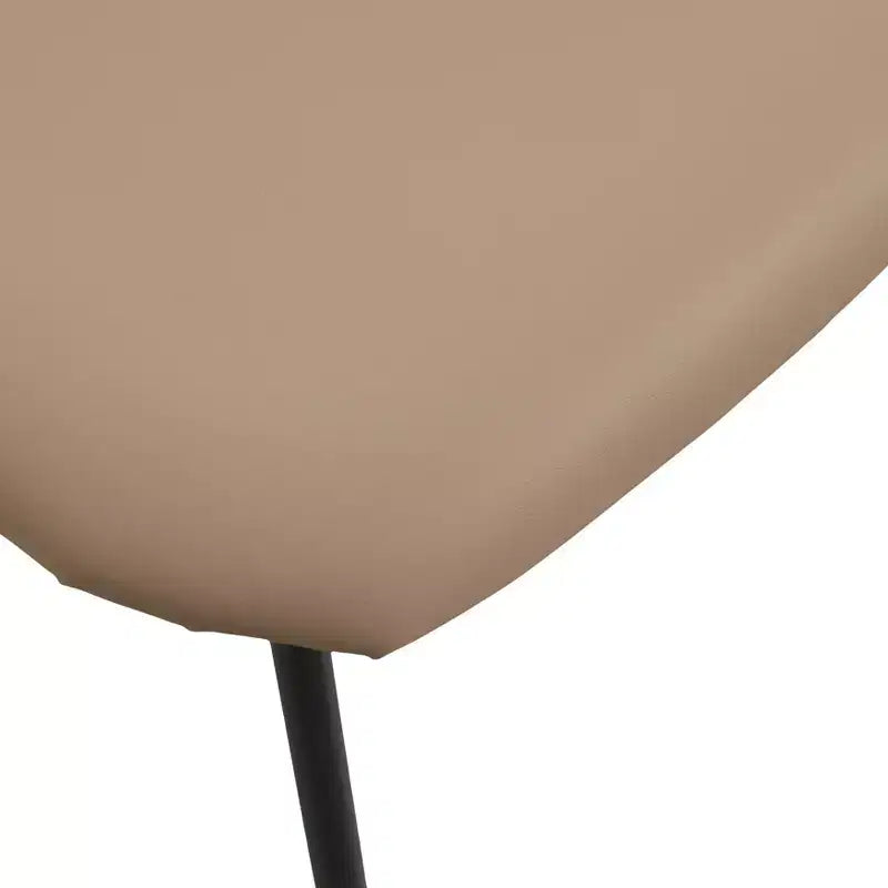 LeisureMod Upholstered Dining Chair in Leather with Beech Back and Iron Legs Set of 4 Lyra Series