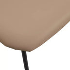 LeisureMod Upholstered Dining Chair in Leather with Beech Back and Iron Legs Set of 4 Lyra Series