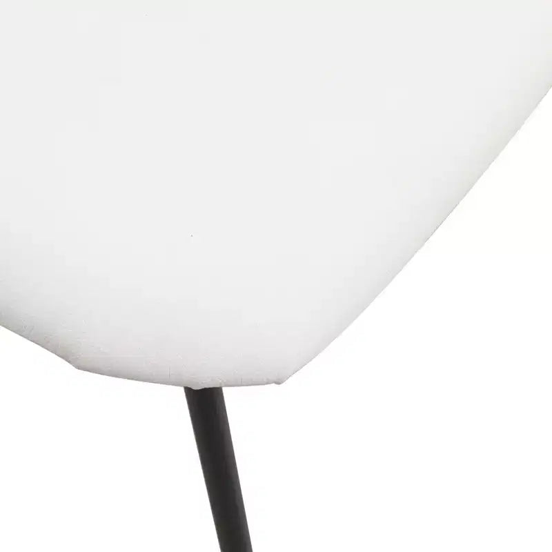 LeisureMod Upholstered Dining Chair in Leather with Beech Back and Iron Legs Set of 4 Lyra Series
