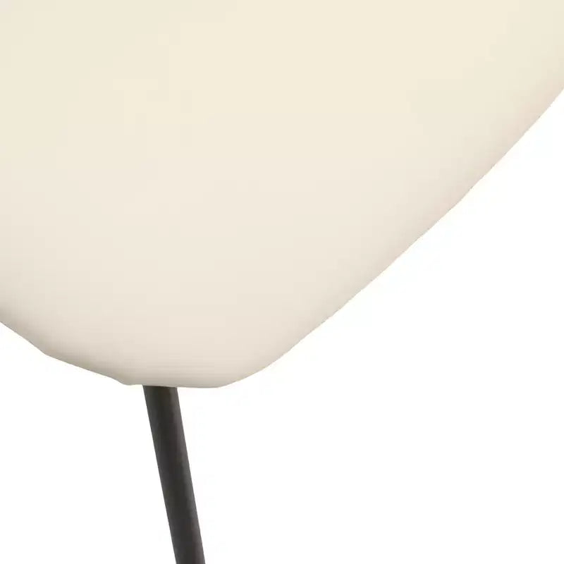 LeisureMod Upholstered Dining Chair in Leather with Beech Back and Iron Legs Set of 4 Lyra Series