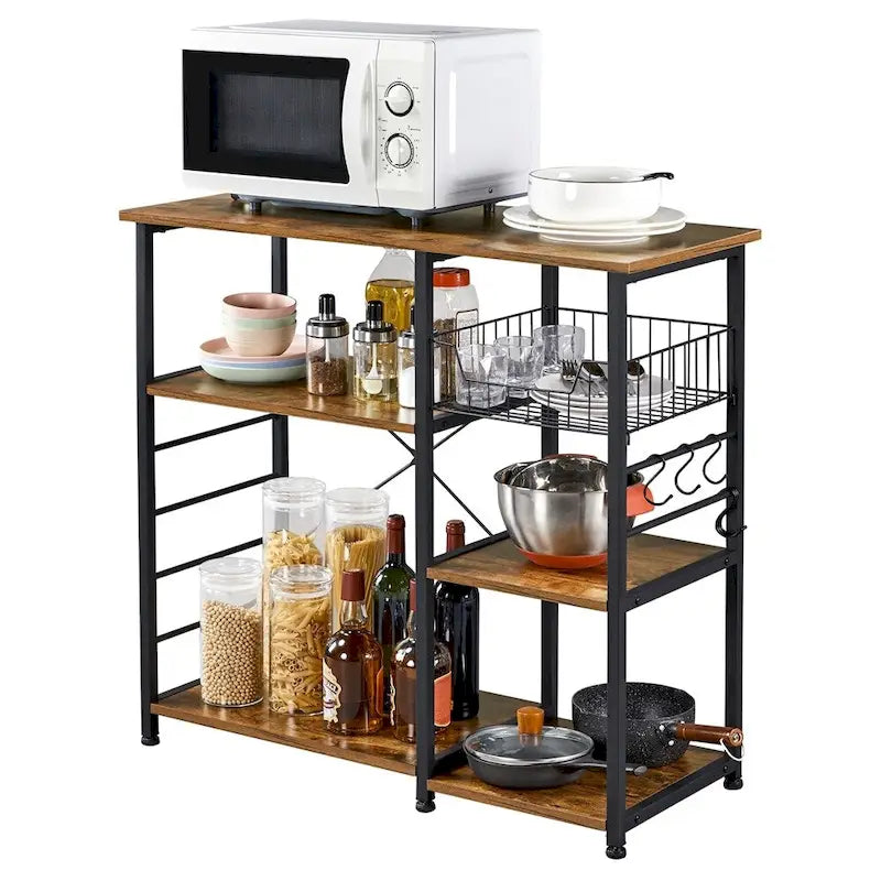 Yaheetech Scaffale da Cucina in Metallo con Struttura a Isola/Porta Forno a Microonde