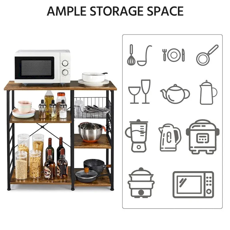 Yaheetech Scaffale da Cucina in Metallo con Struttura a Isola/Porta Forno a Microonde