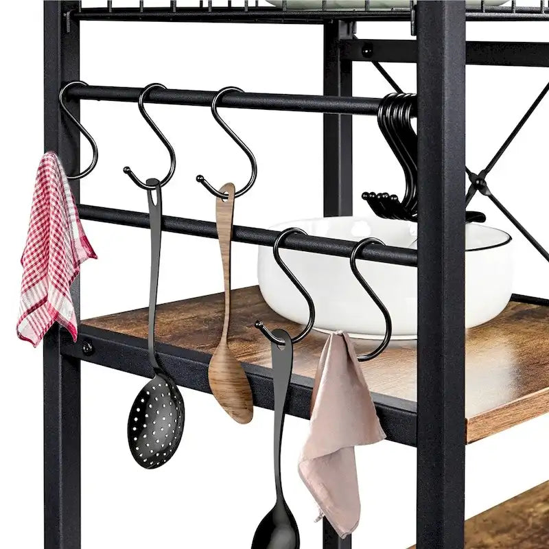 Yaheetech Scaffale da Cucina in Metallo con Struttura a Isola/Porta Forno a Microonde