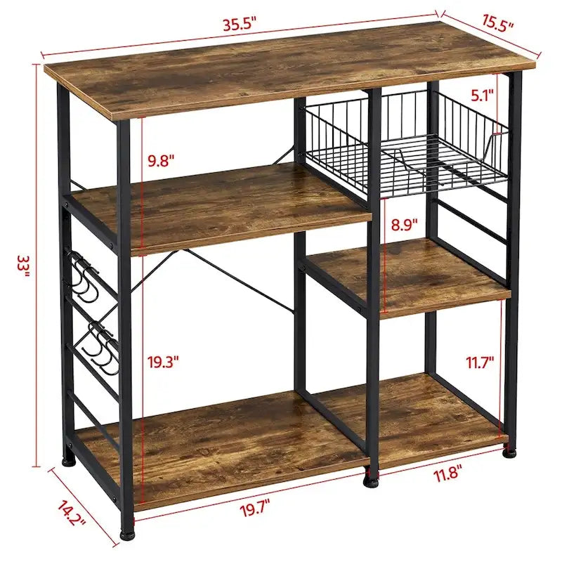 Yaheetech Scaffale da Cucina in Metallo con Struttura a Isola/Porta Forno a Microonde