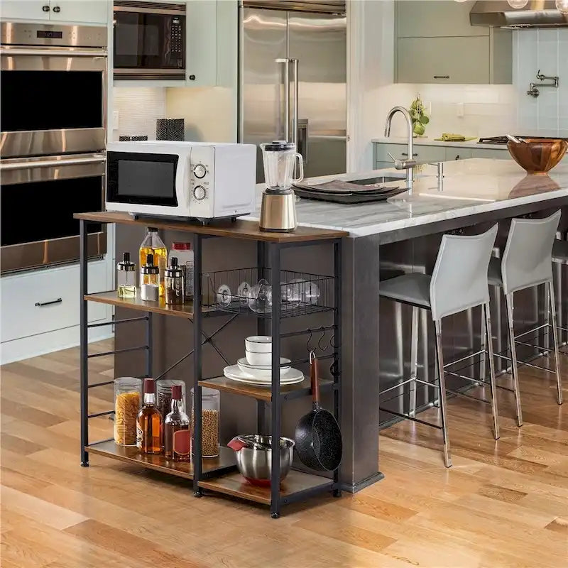 Yaheetech Scaffale da Cucina in Metallo con Struttura a Isola/Porta Forno a Microonde