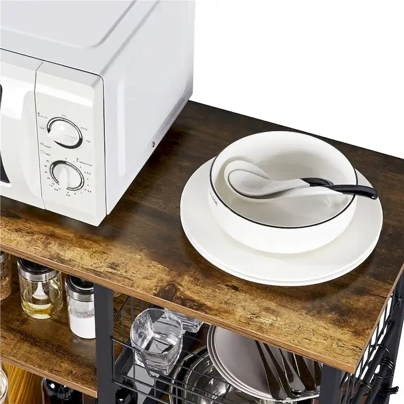 Yaheetech Scaffale da Cucina in Metallo con Struttura a Isola/Porta Forno a Microonde