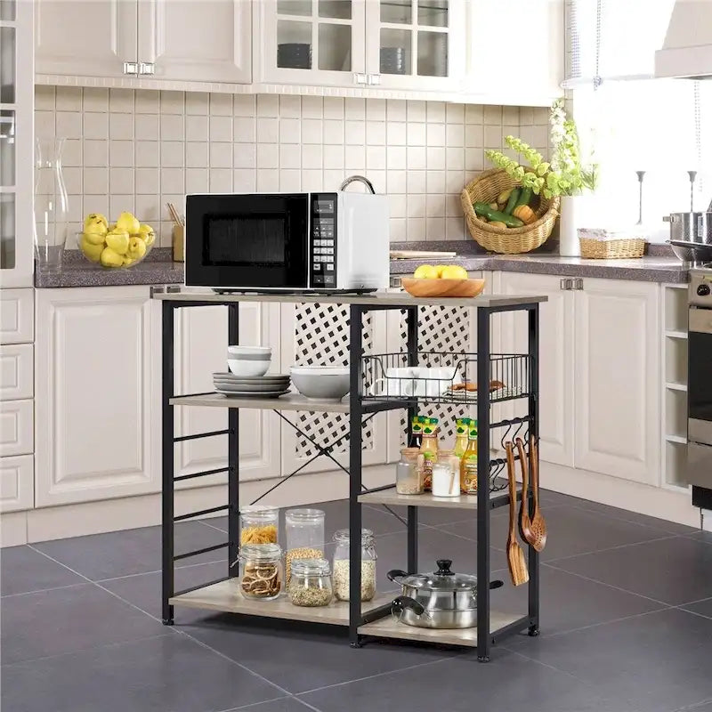 Yaheetech Scaffale da Cucina in Metallo con Struttura a Isola/Porta Forno a Microonde