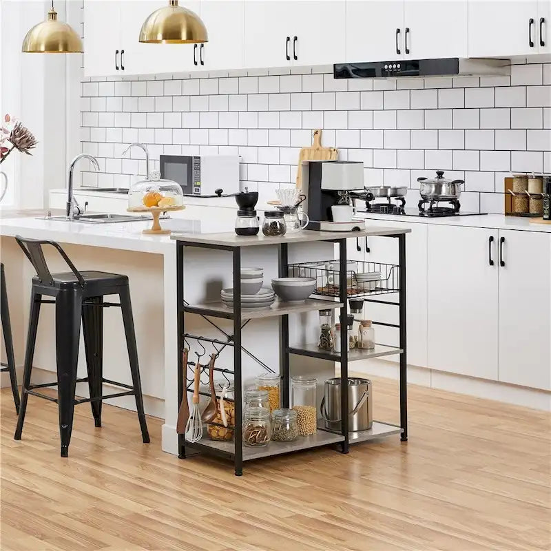 Yaheetech Scaffale da Cucina in Metallo con Struttura a Isola/Porta Forno a Microonde