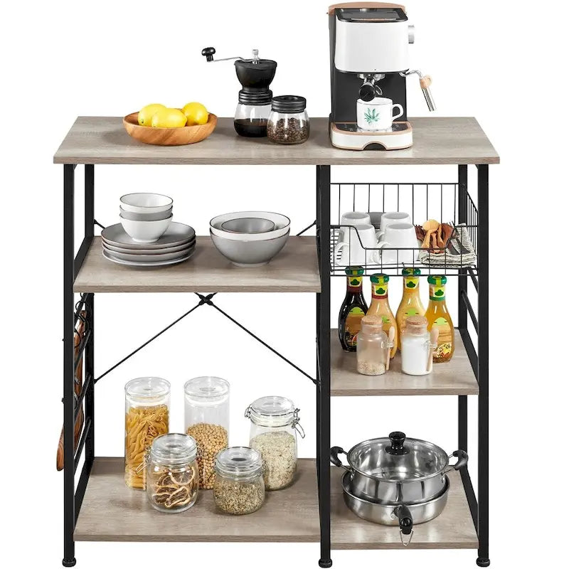 Yaheetech Scaffale da Cucina in Metallo con Struttura a Isola/Porta Forno a Microonde