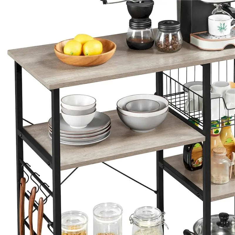 Yaheetech Scaffale da Cucina in Metallo con Struttura a Isola/Porta Forno a Microonde