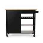 Modern Wooden Kitchen Cart with Wheels Drawer and Cabinet by Christopher Knight Home