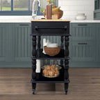 Rolling Kitchen Island with Storage, Wheels, Wine and Spice Rack