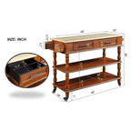 Rolling Kitchen Island with Storage, Wheels, Wine and Spice Rack
