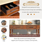 Rolling Kitchen Island with Storage, Wheels, Wine and Spice Rack