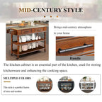 Rolling Kitchen Island with Storage, Wheels, Wine and Spice Rack