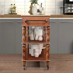 Rolling Kitchen Island with Storage, Wheels, Wine and Spice Rack