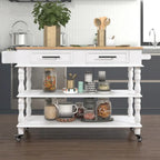 Rolling Kitchen Island with Storage, Wheels, Wine and Spice Rack